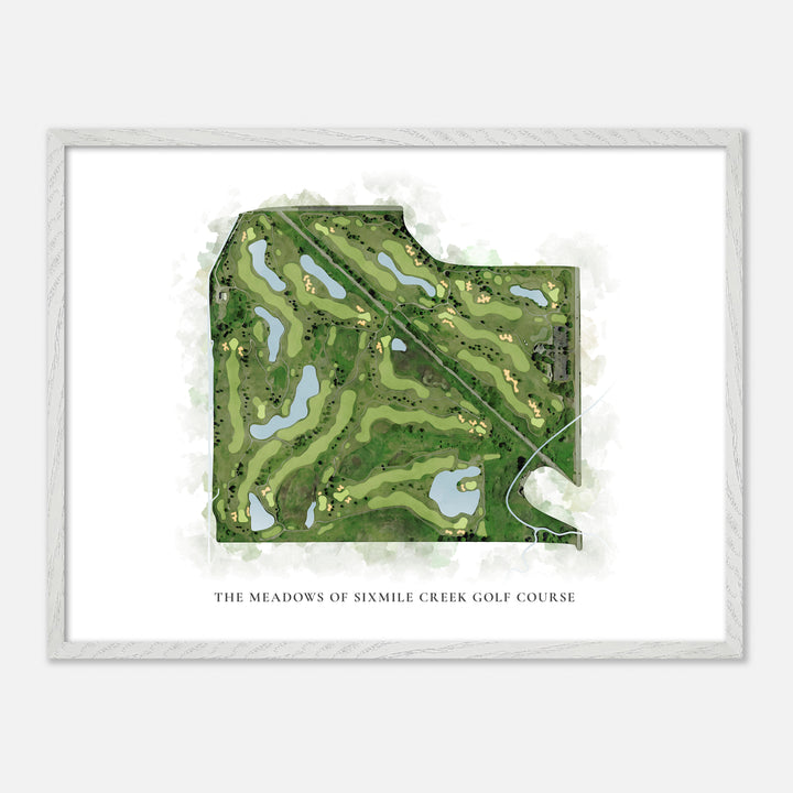 Print of The Meadows Of Sixmile Creek Golf Course Classic Map