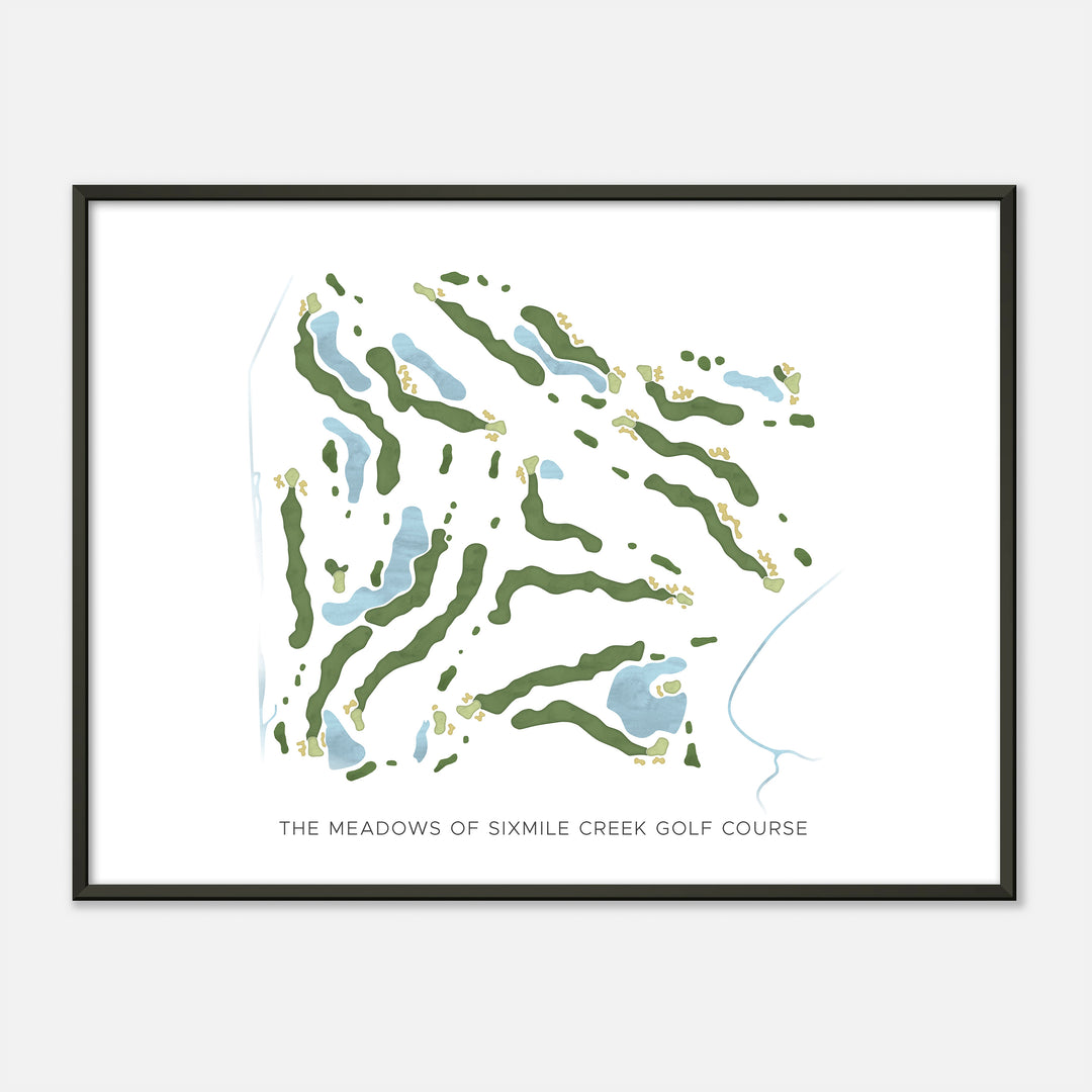Print of The Meadows Of Sixmile Creek Golf Course Modern Map