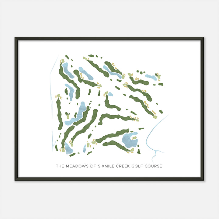 Print of The Meadows Of Sixmile Creek Golf Course Modern Map