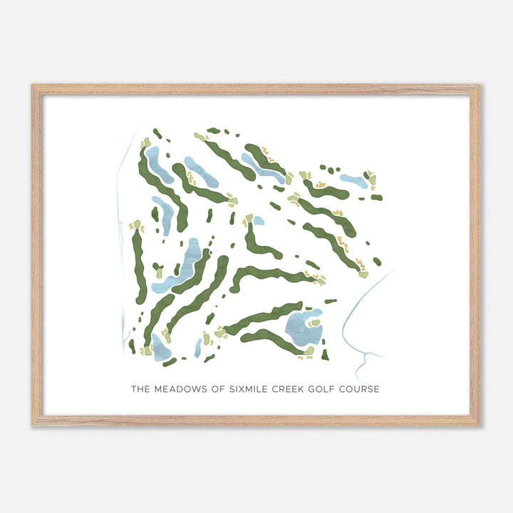 Print of The Meadows Of Sixmile Creek Golf Course Modern Map