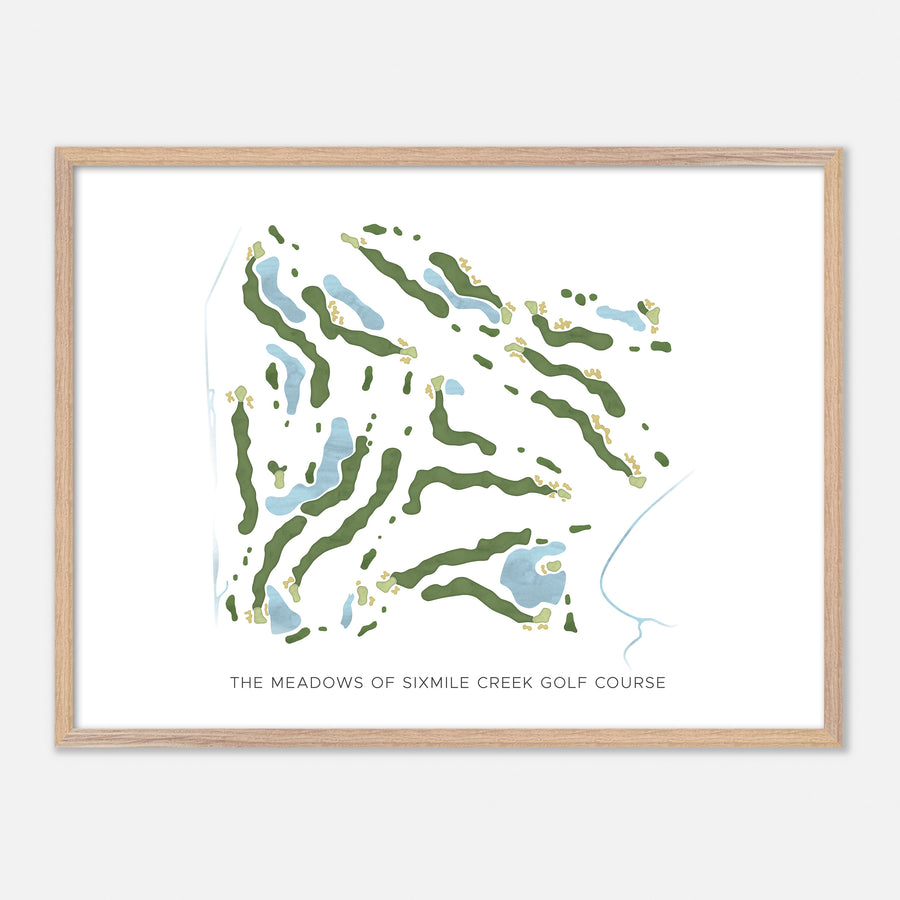 Print of The Meadows Of Sixmile Creek Golf Course Modern Map