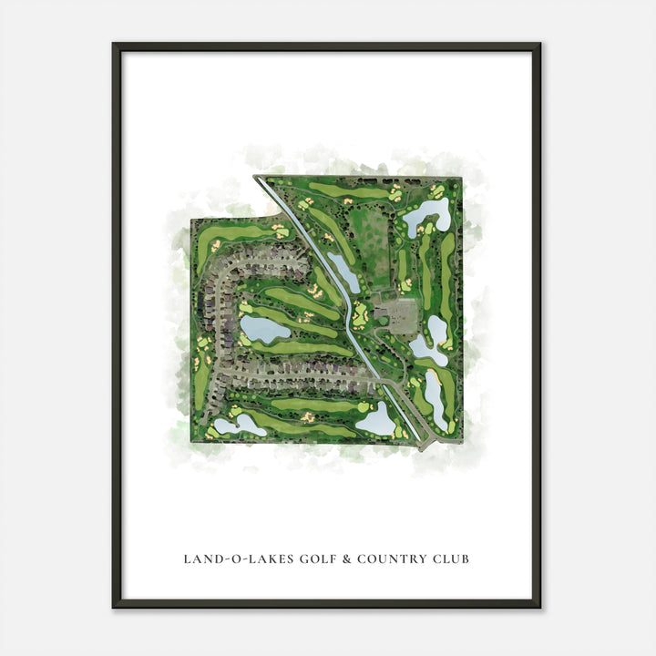 Print of Land-O-Lakes Golf &amp; Country Club Classic Map