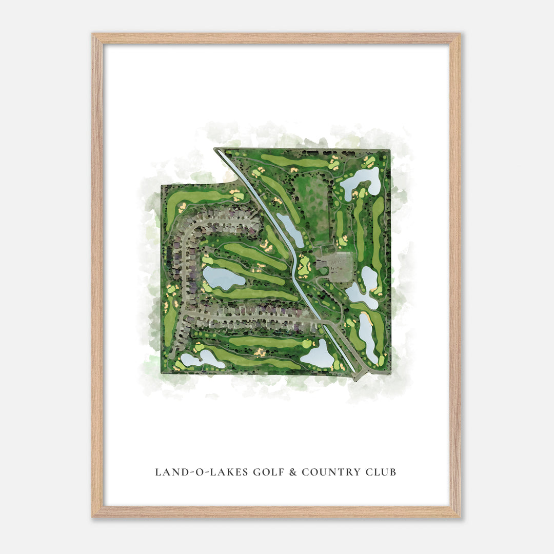Print of Land-O-Lakes Golf &amp; Country Club Classic Map