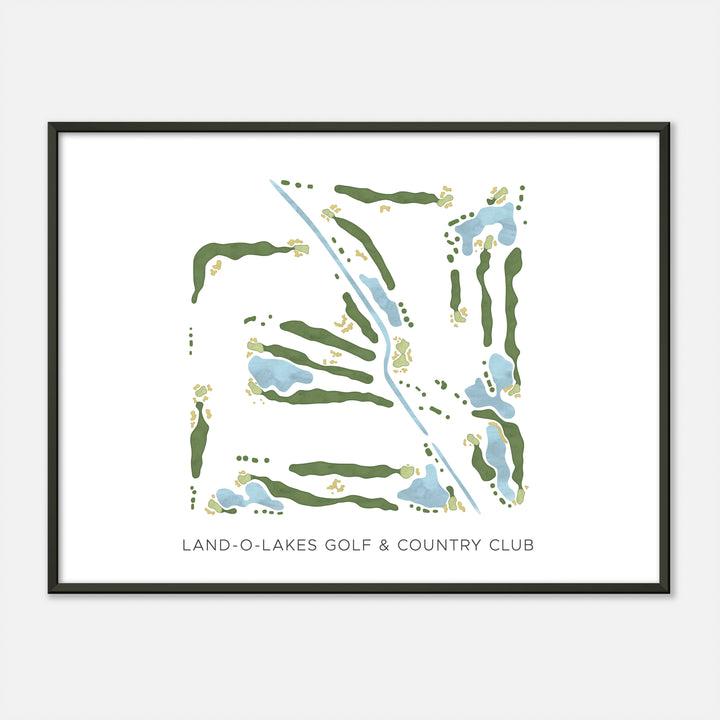 Print of Land-O-Lakes Golf & Country Club Modern Map