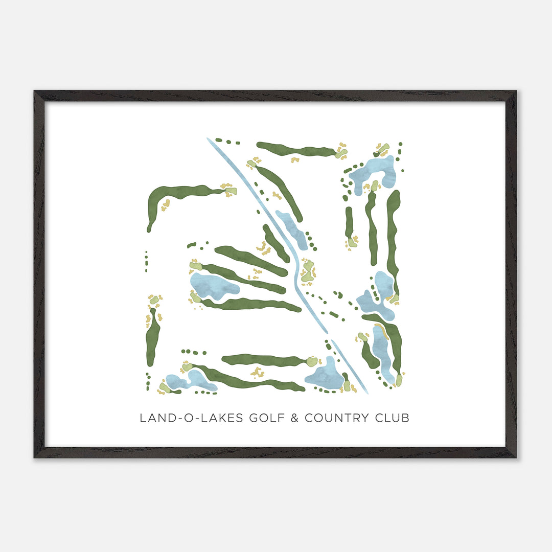Print of Land-O-Lakes Golf & Country Club Modern Map