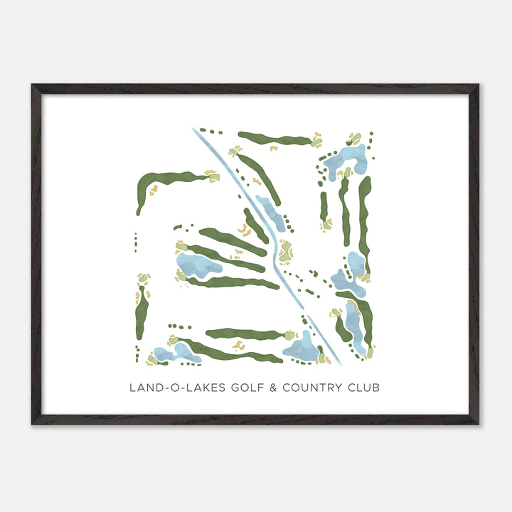 Print of Land-O-Lakes Golf & Country Club Modern Map