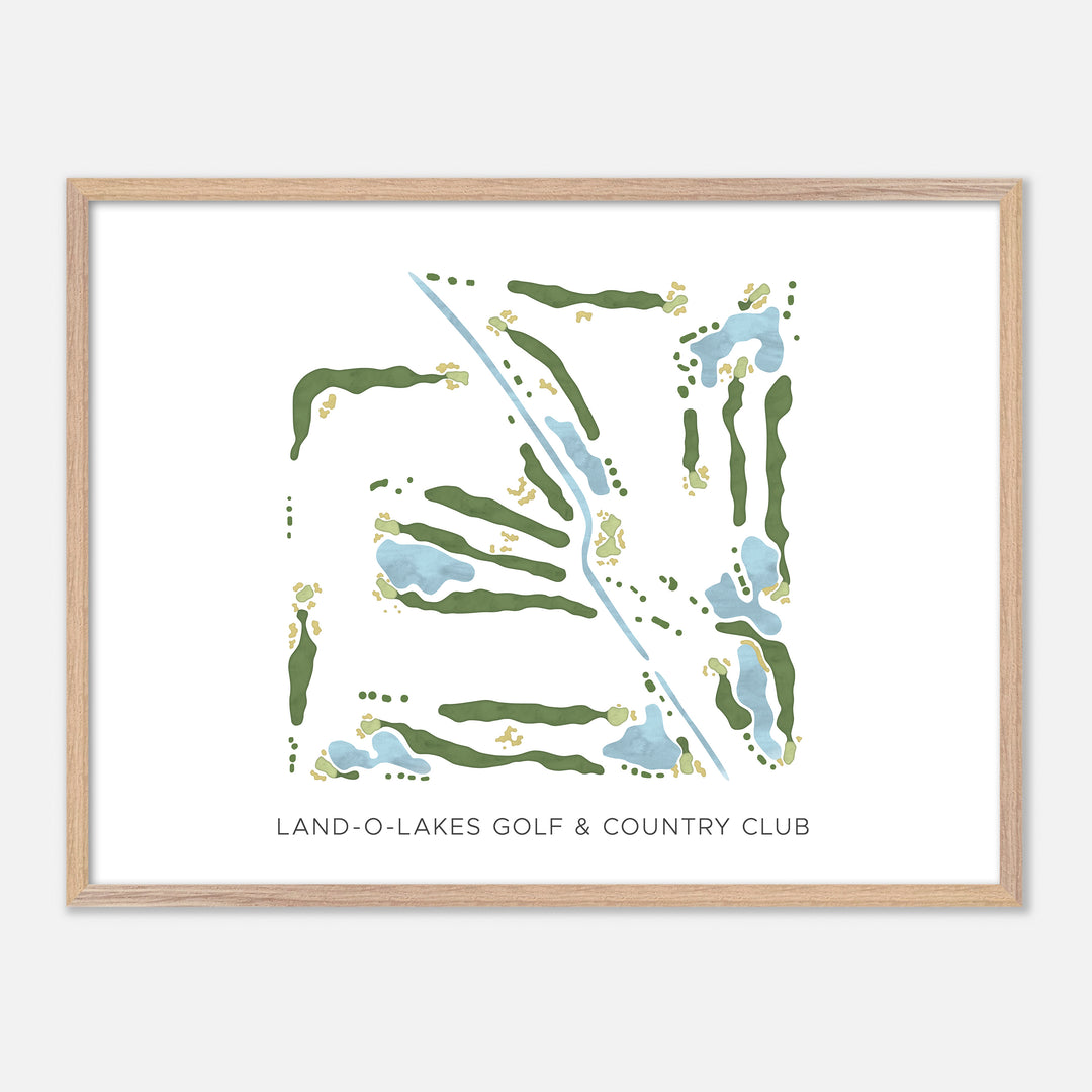 Print of Land-O-Lakes Golf & Country Club Modern Map