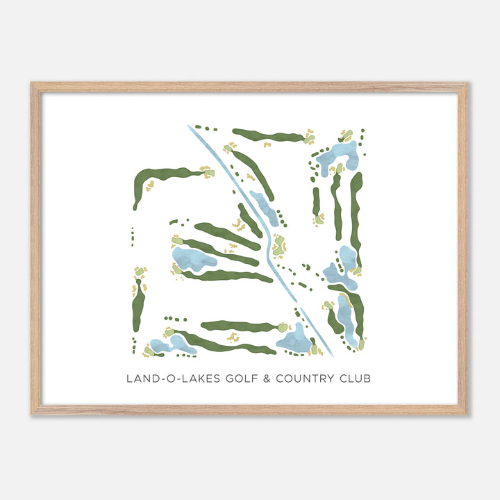 Print of Land-O-Lakes Golf & Country Club Modern Map