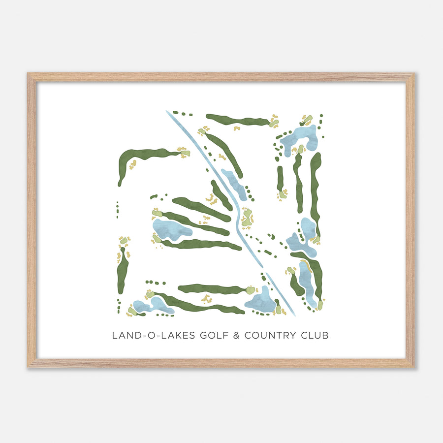 Print of Land-O-Lakes Golf & Country Club Modern Map