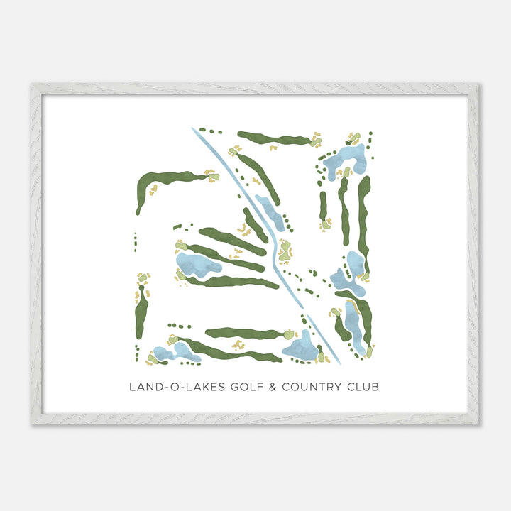 Print of Land-O-Lakes Golf & Country Club Modern Map