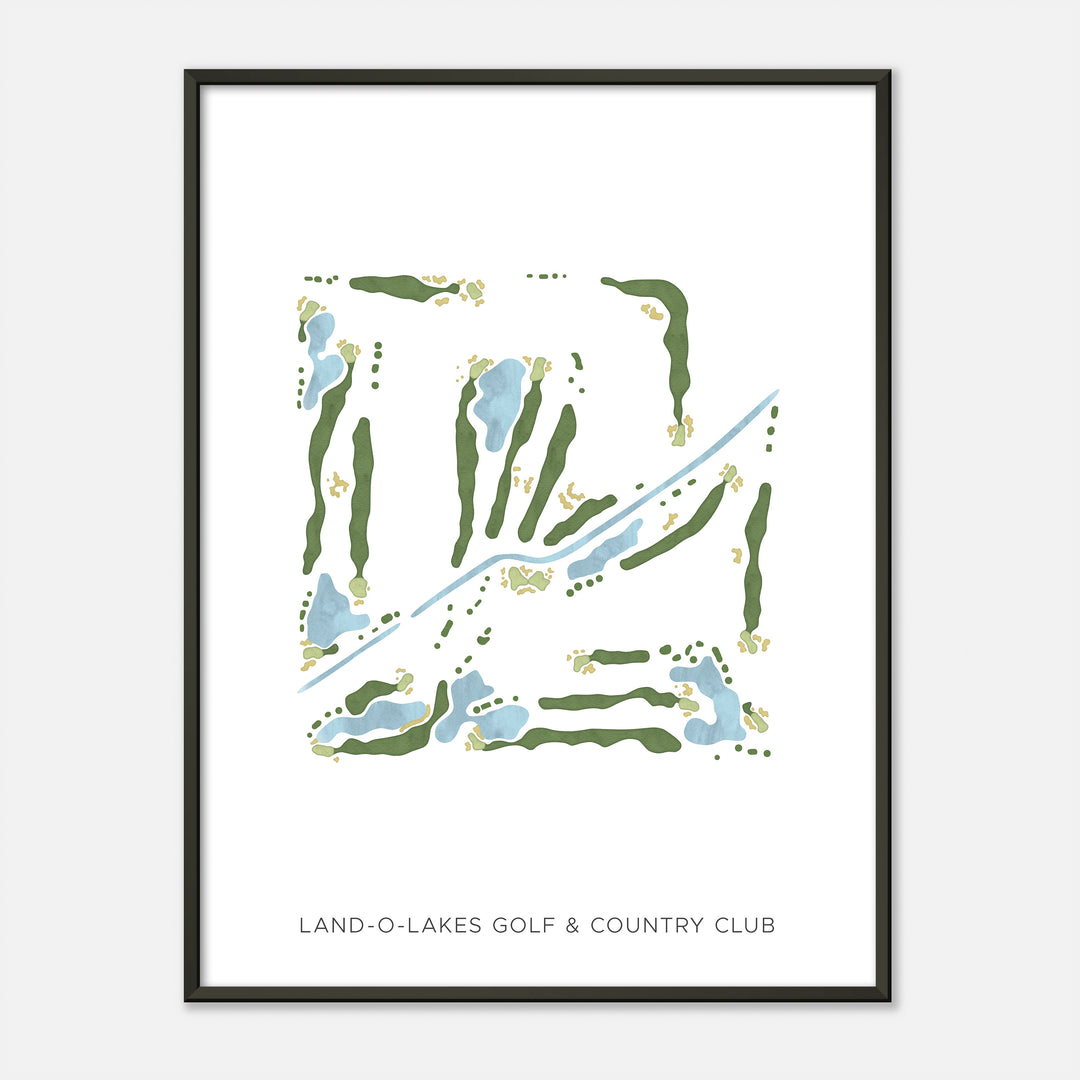 Print of Land-O-Lakes Golf & Country Club Modern Map