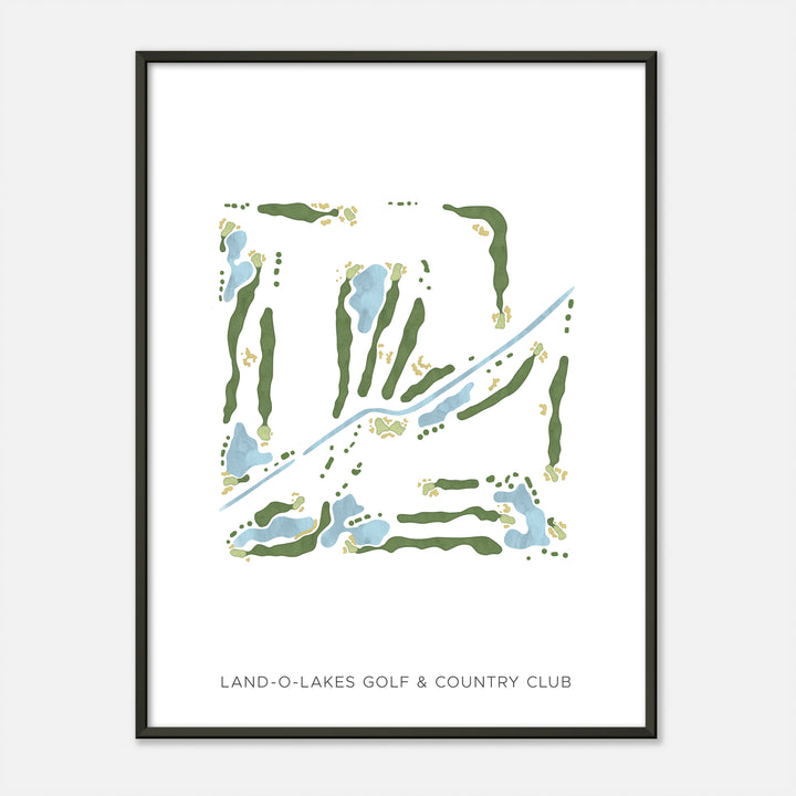 Print of Land-O-Lakes Golf & Country Club Modern Map