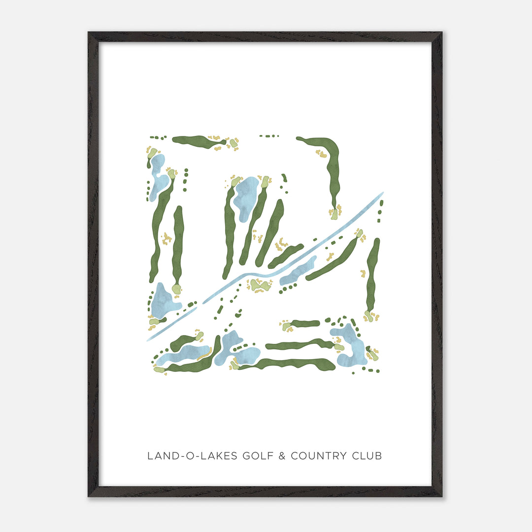 Print of Land-O-Lakes Golf & Country Club Modern Map