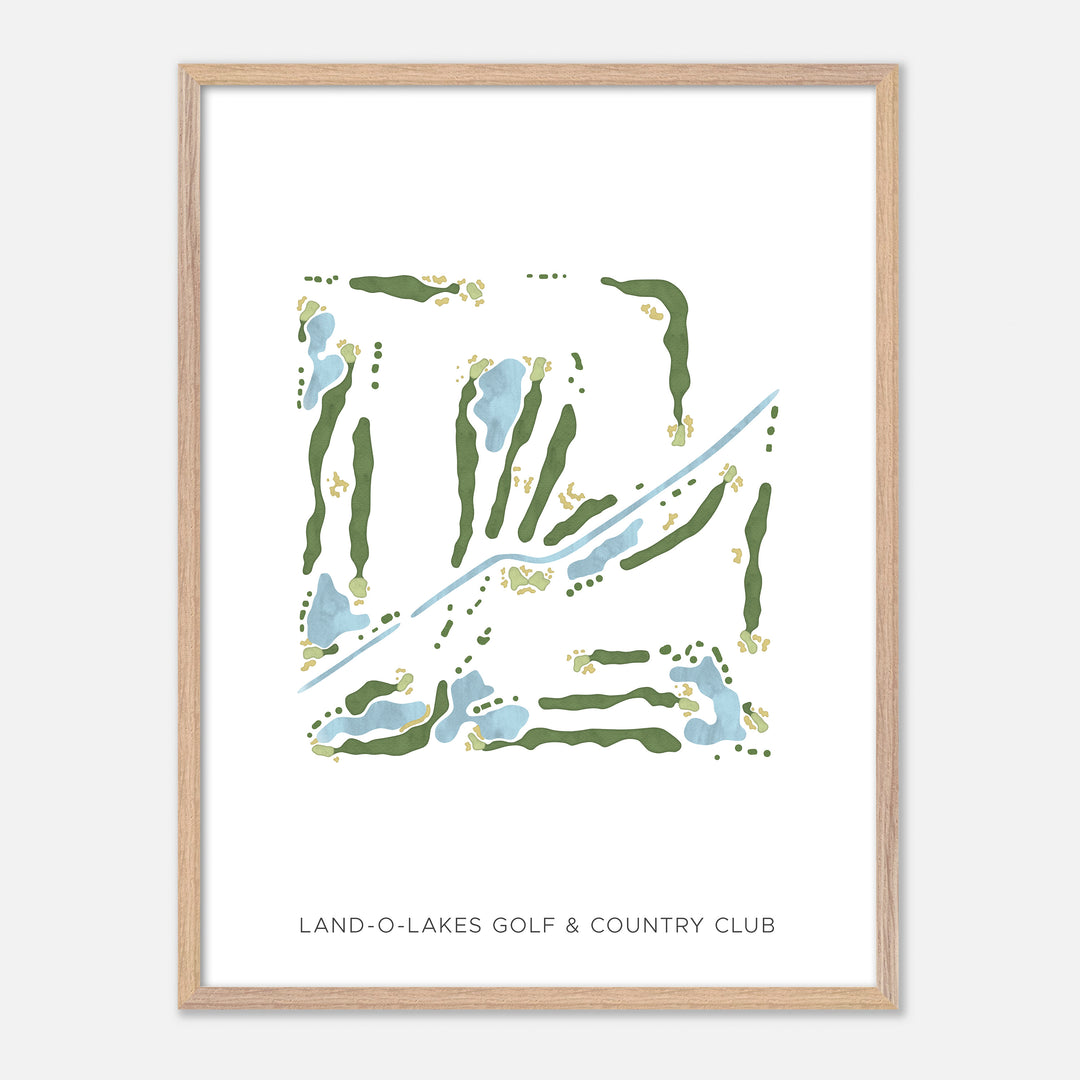 Print of Land-O-Lakes Golf & Country Club Modern Map