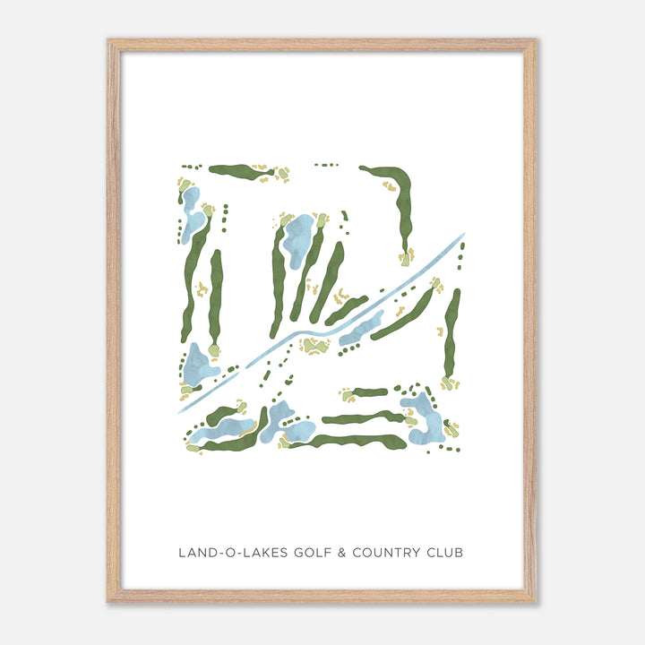 Print of Land-O-Lakes Golf & Country Club Modern Map
