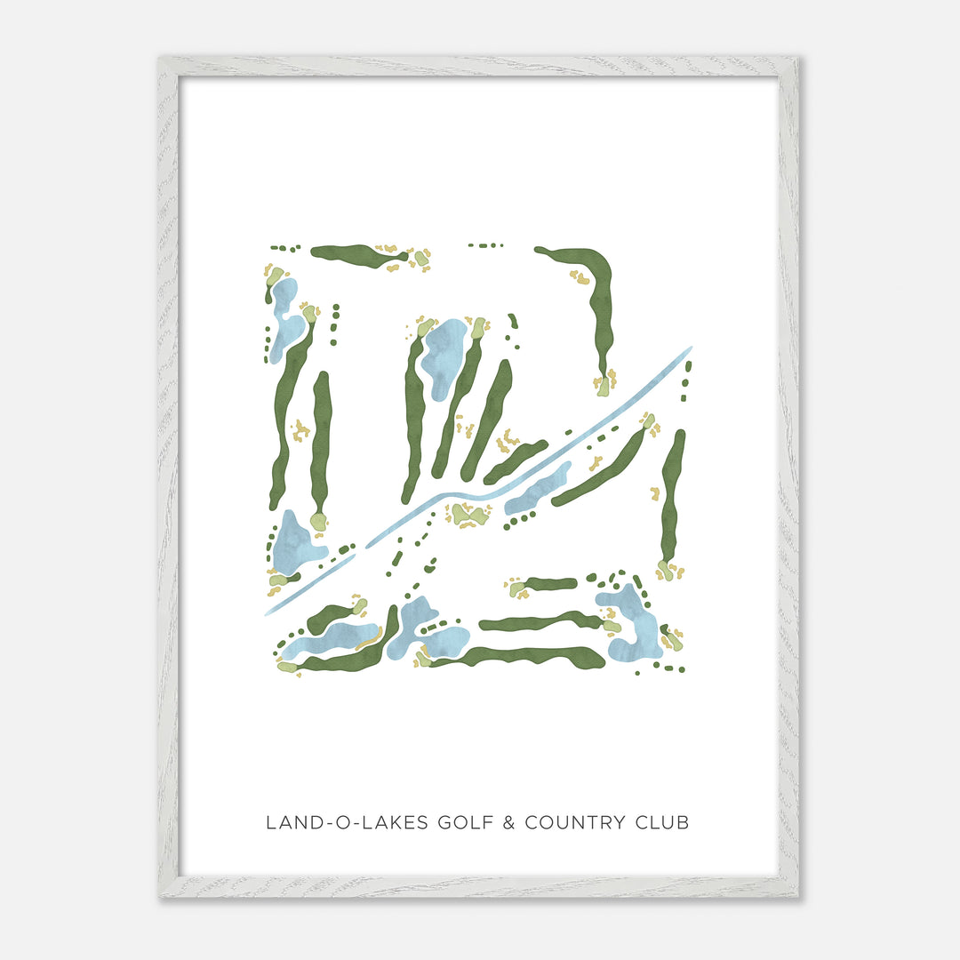 Print of Land-O-Lakes Golf & Country Club Modern Map