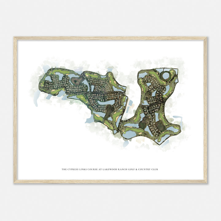 Print of The Cypress Links Course At Lakewood Ranch Golf & Country Club Classic Map