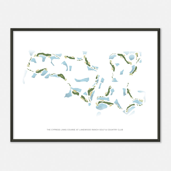 Print of The Cypress Links Course At Lakewood Ranch Golf & Country Club Modern Map