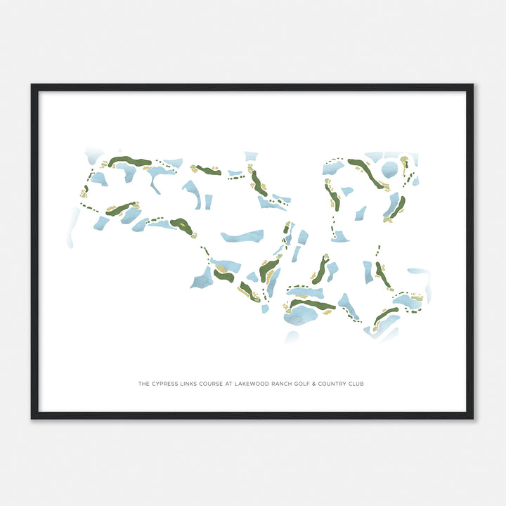 Print of The Cypress Links Course At Lakewood Ranch Golf & Country Club Modern Map