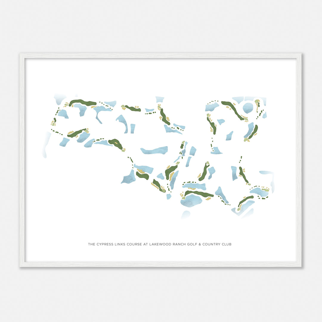 Print of The Cypress Links Course At Lakewood Ranch Golf & Country Club Modern Map