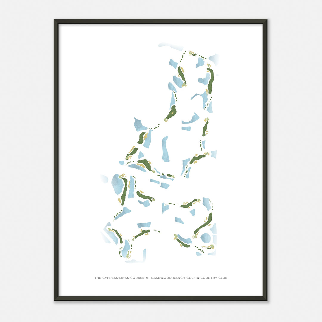 Print of The Cypress Links Course At Lakewood Ranch Golf & Country Club Modern Map