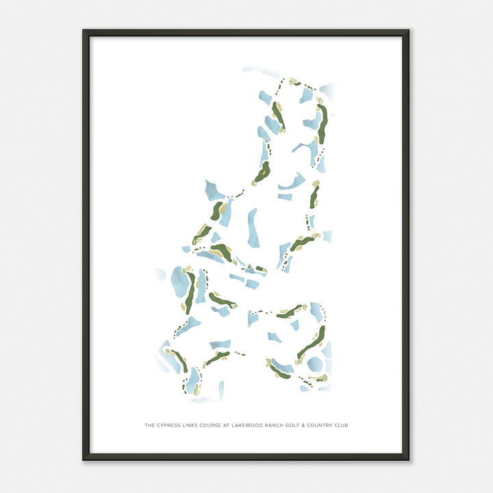 Print of The Cypress Links Course At Lakewood Ranch Golf & Country Club Modern Map