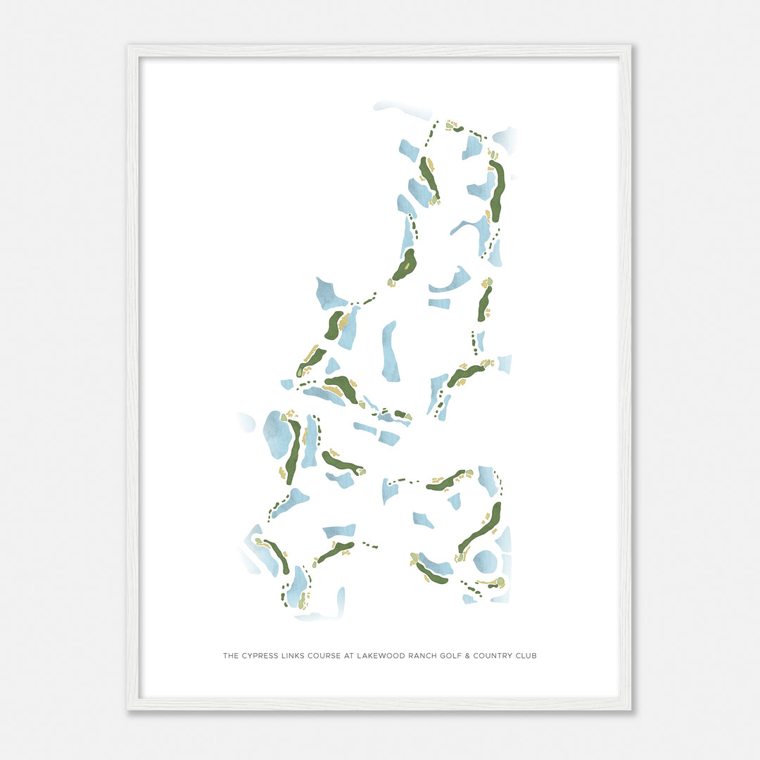 Print of The Cypress Links Course At Lakewood Ranch Golf & Country Club Modern Map