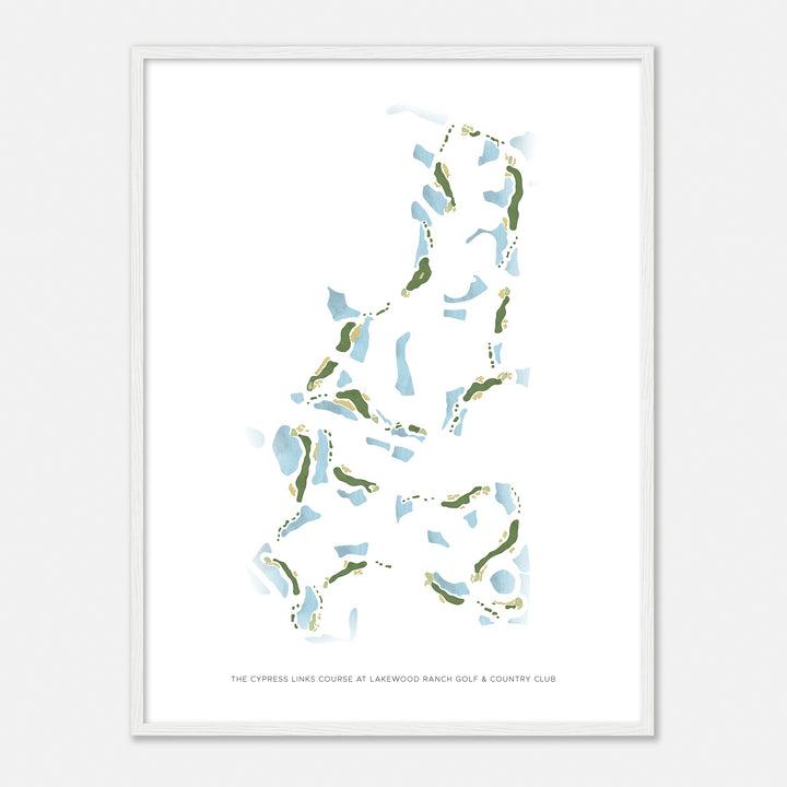 Print of The Cypress Links Course At Lakewood Ranch Golf & Country Club Modern Map