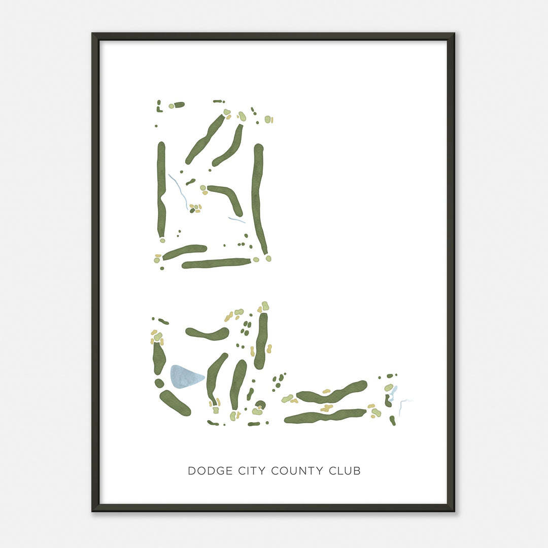 Print of Dodge City County Club Modern Map