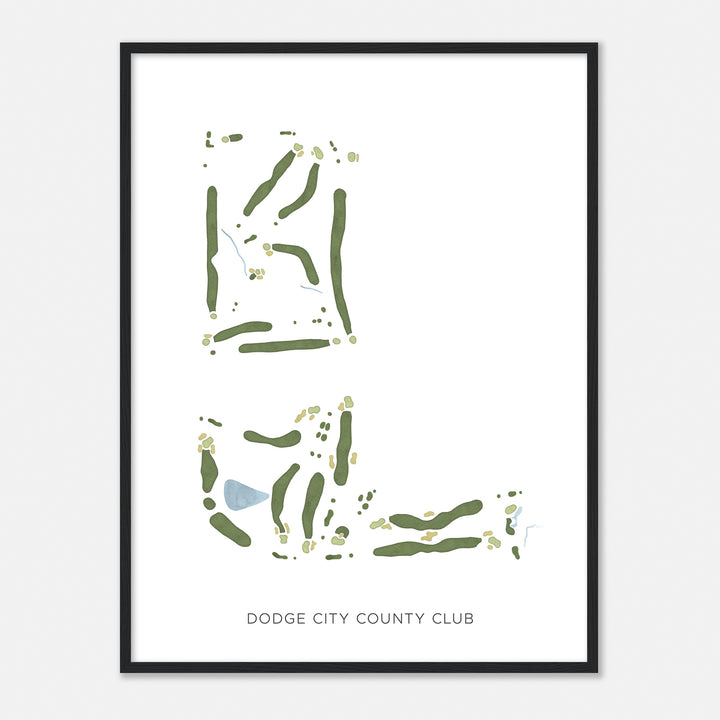 Print of Dodge City County Club Modern Map
