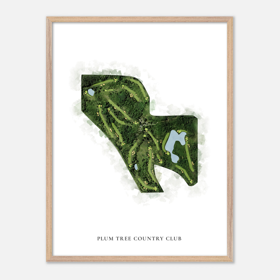 Print of Plum Tree Country Club Classic Map