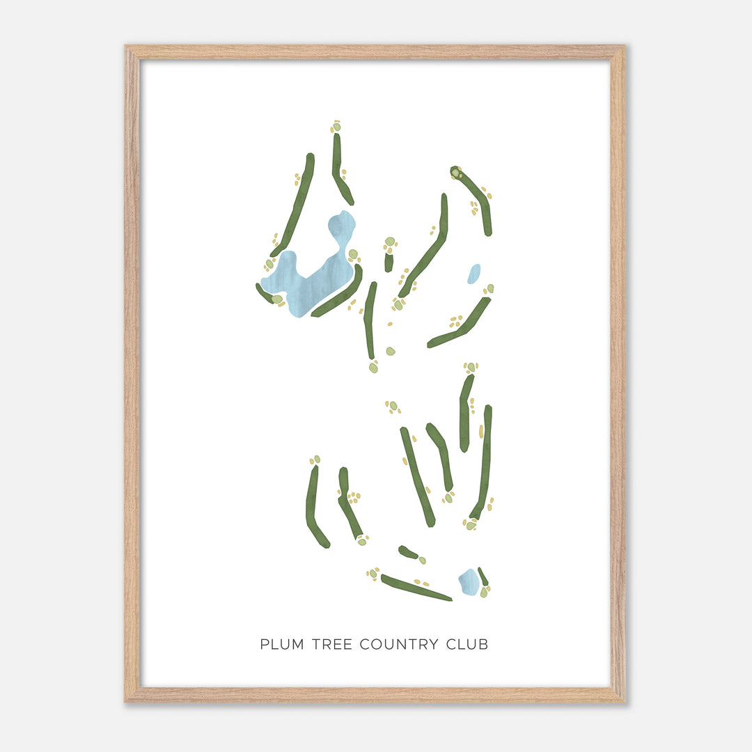 Print of Plum Tree Country Club Modern Map