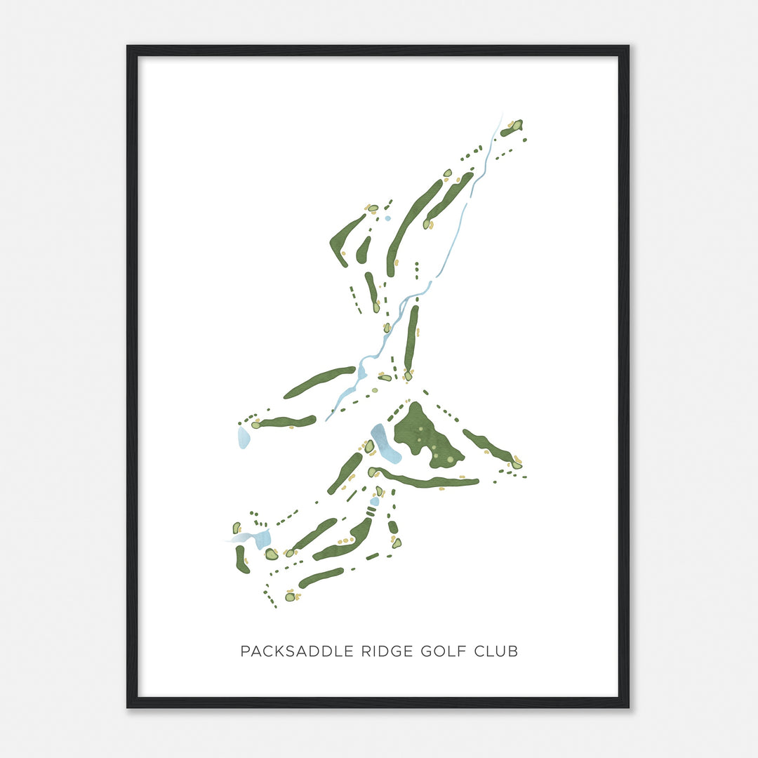 Print of Packsaddle Ridge Golf Club Modern Map