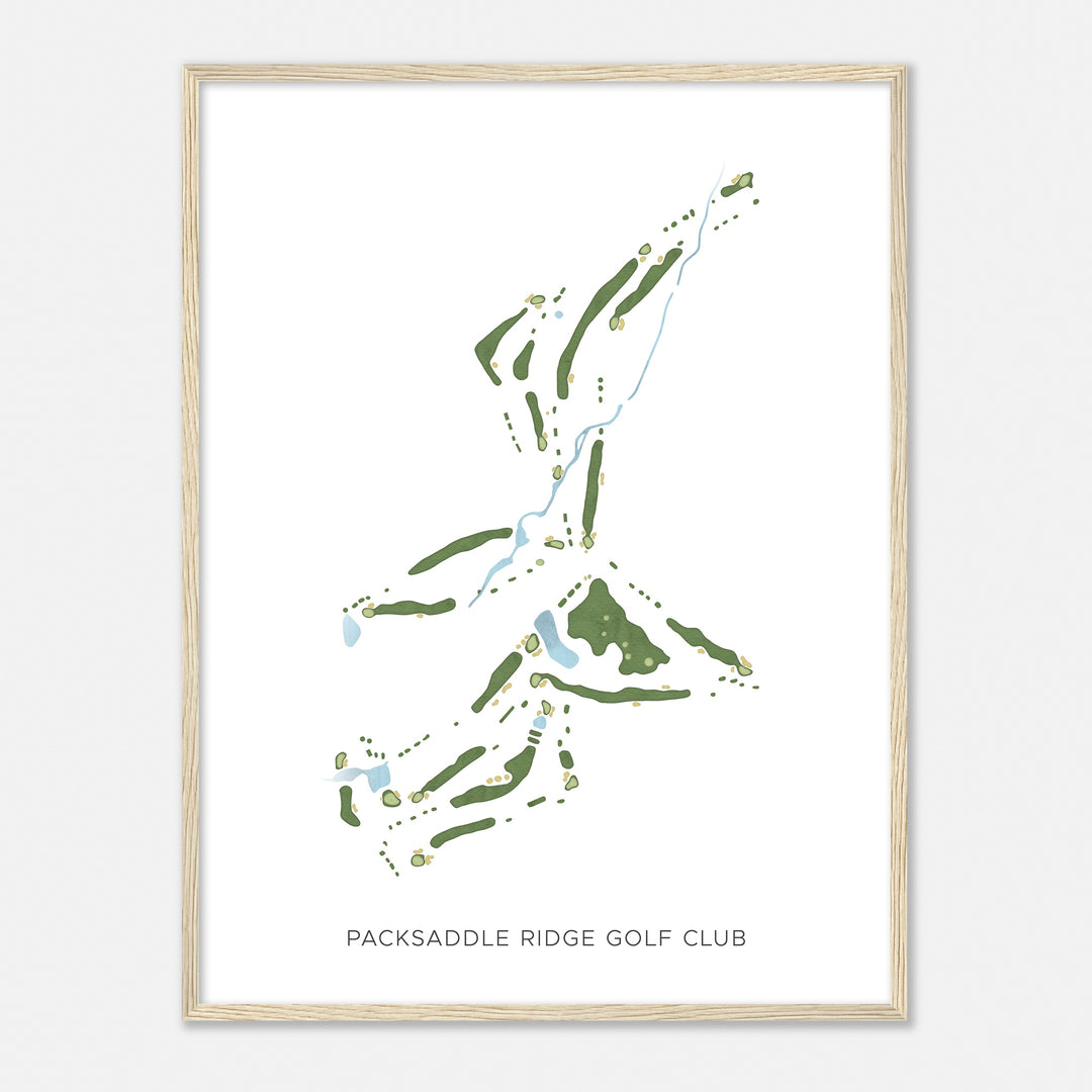 Print of Packsaddle Ridge Golf Club Modern Map