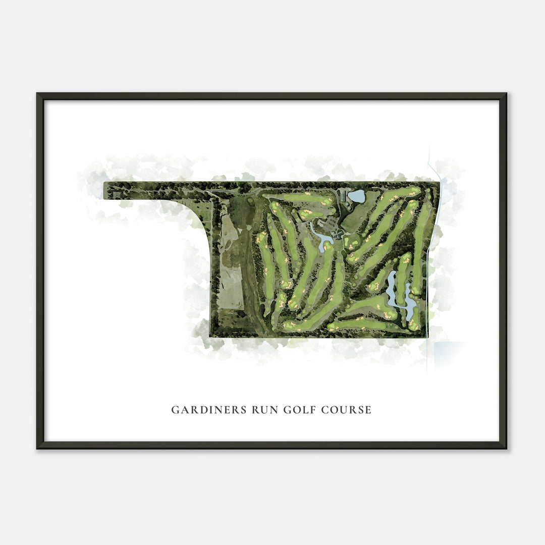 Print of Gardiners Run Golf Course Classic Map