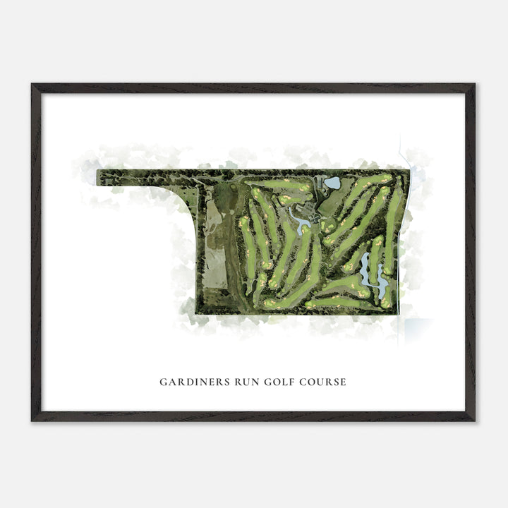 Print of Gardiners Run Golf Course Classic Map