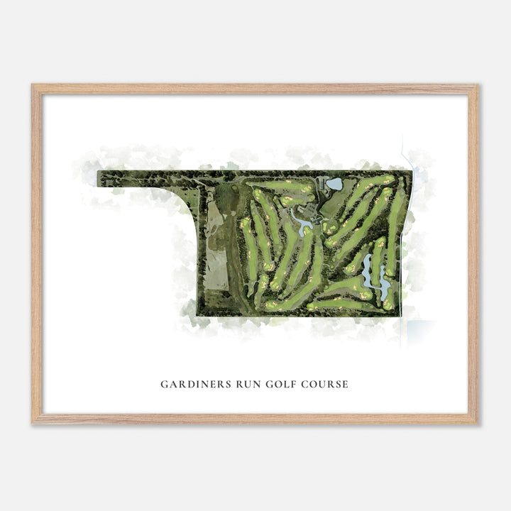 Print of Gardiners Run Golf Course Classic Map