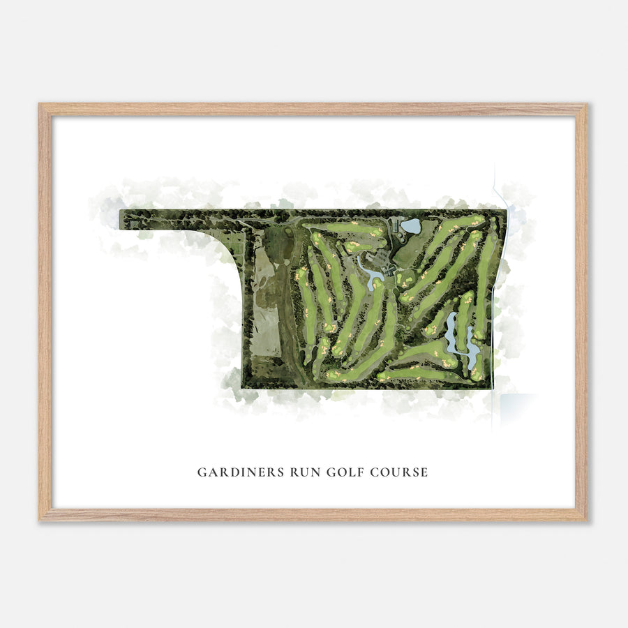 Print of Gardiners Run Golf Course Classic Map