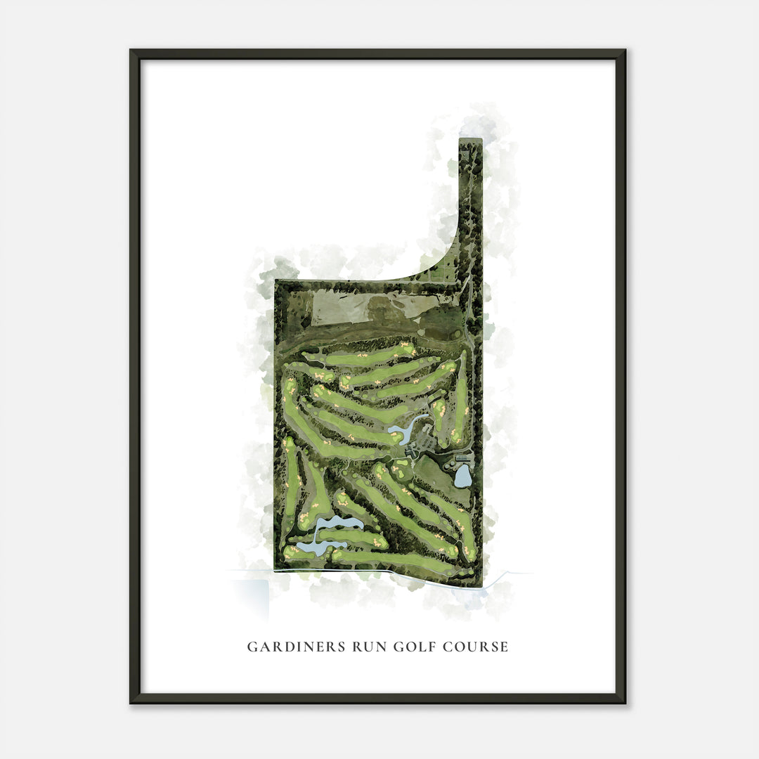 Print of Gardiners Run Golf Course Classic Map