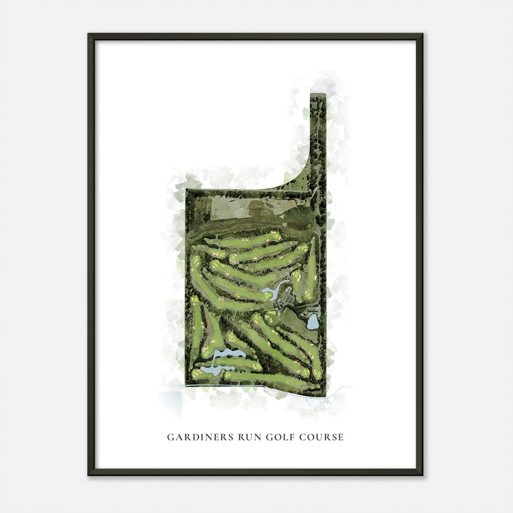 Print of Gardiners Run Golf Course Classic Map