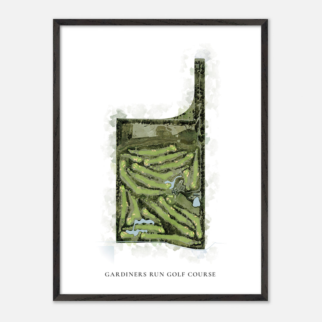 Print of Gardiners Run Golf Course Classic Map