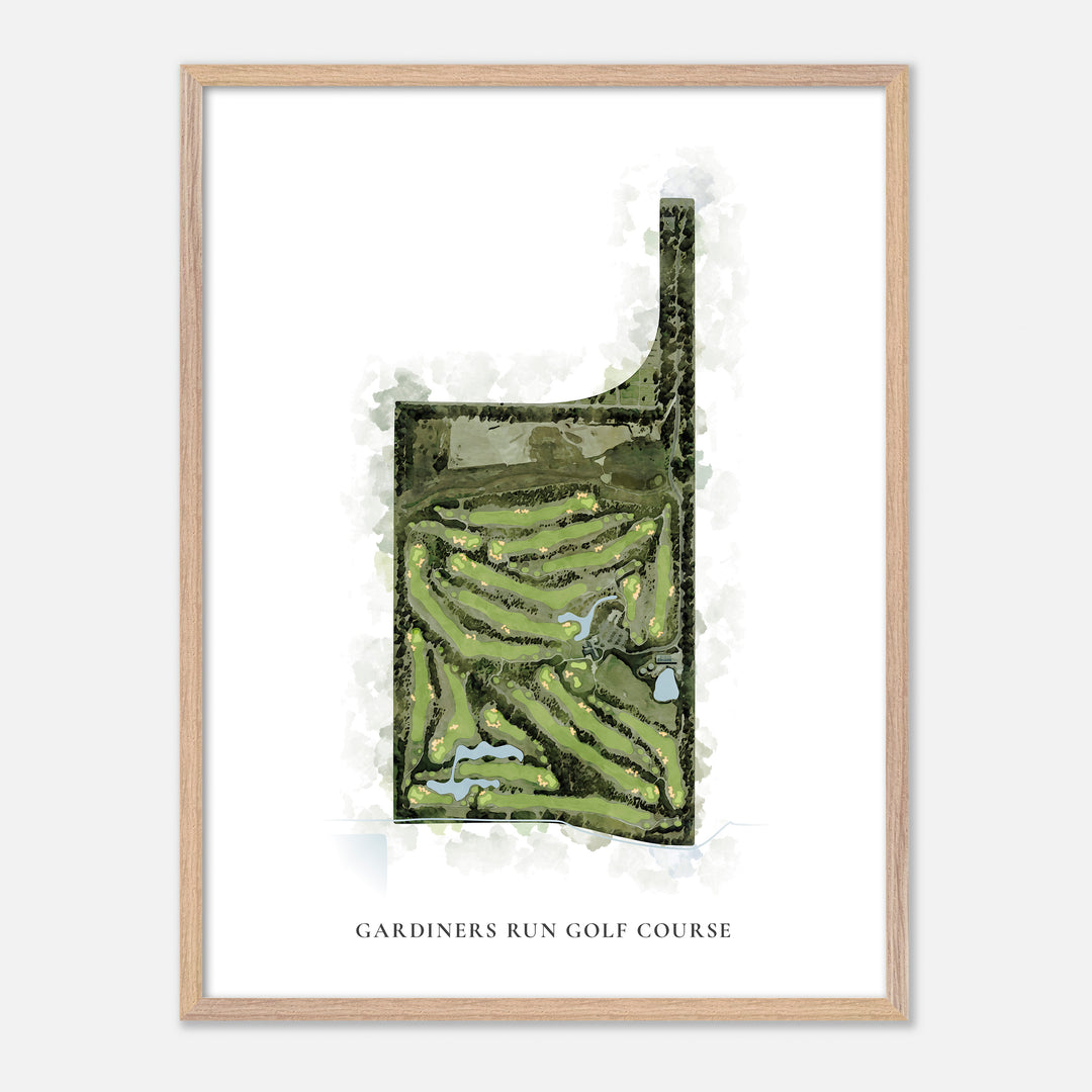 Print of Gardiners Run Golf Course Classic Map