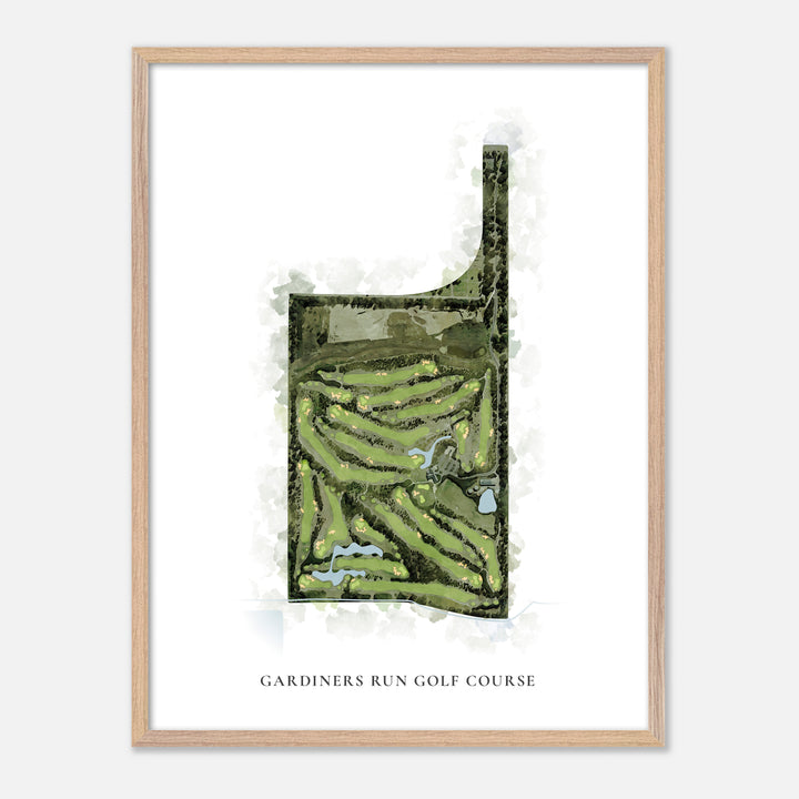 Print of Gardiners Run Golf Course Classic Map