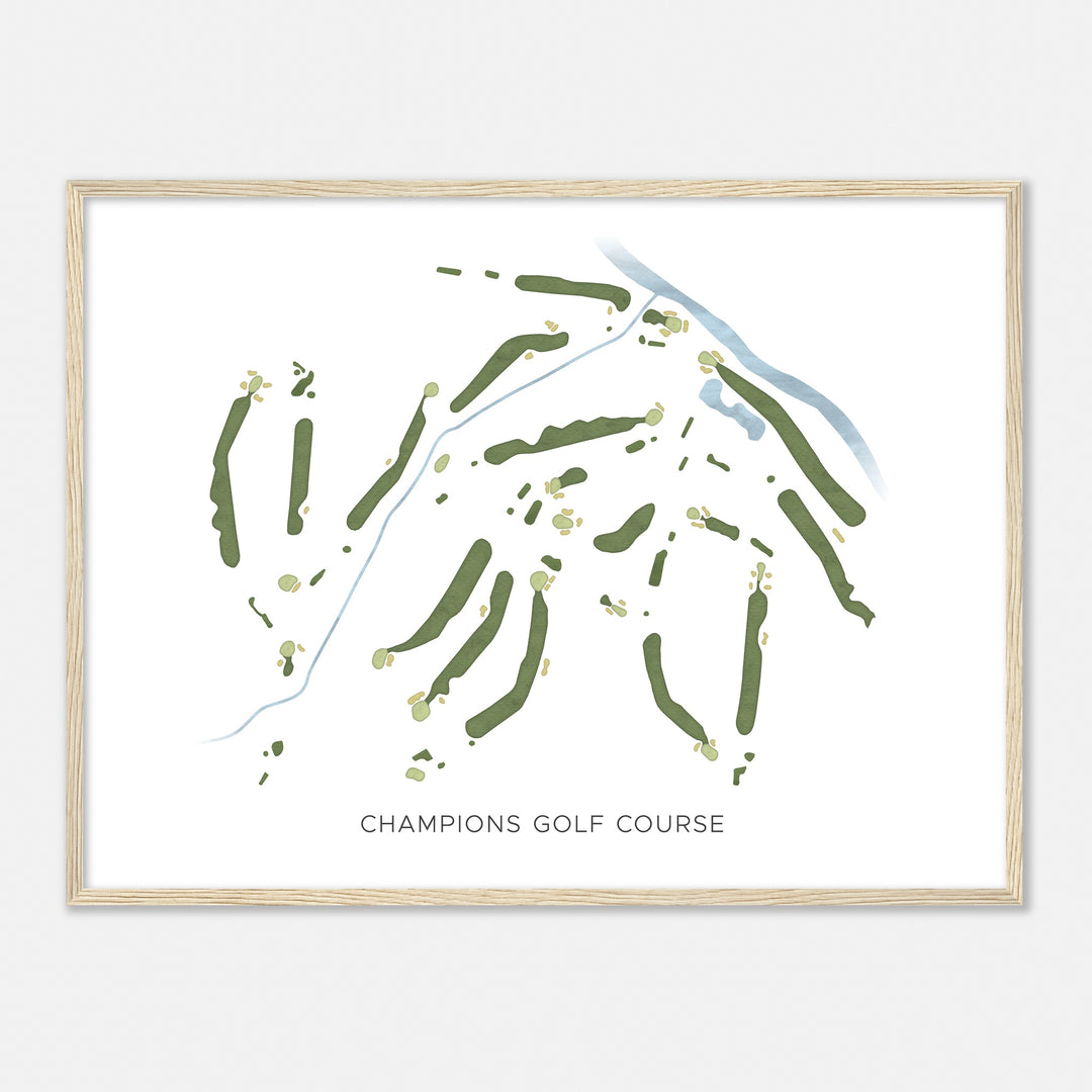 Print of Champions Golf Course Modern Map