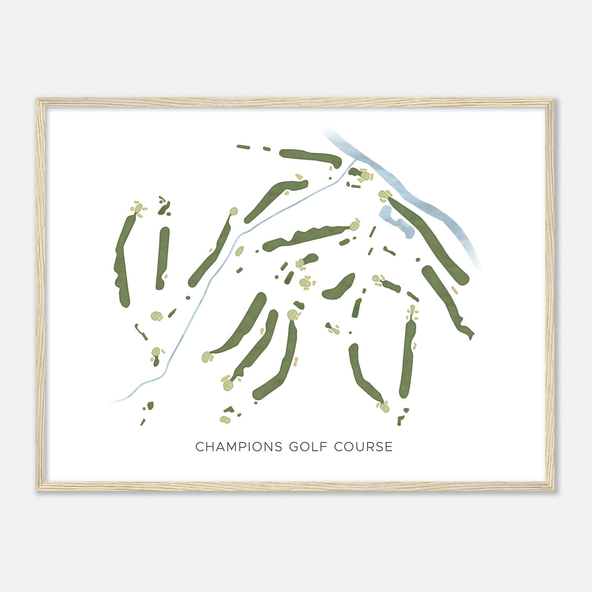 Print of Champions Golf Course Modern Map