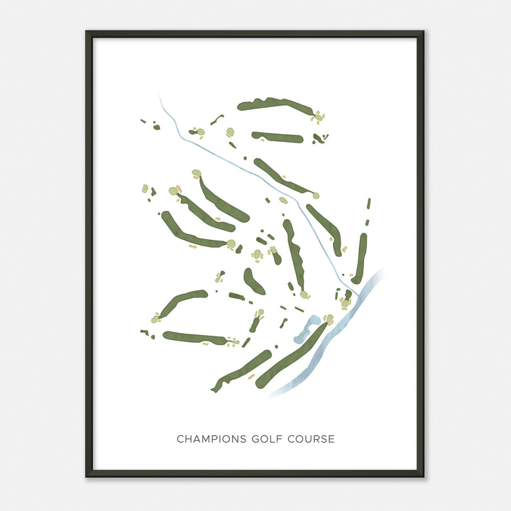 Print of Champions Golf Course Modern Map