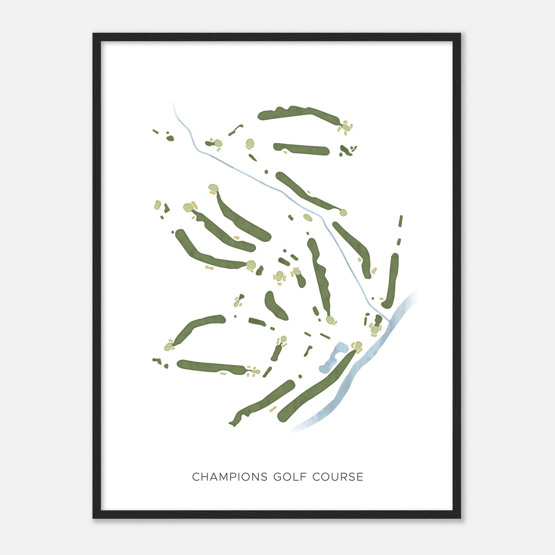 Print of Champions Golf Course Modern Map