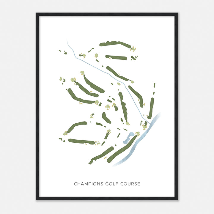 Print of Champions Golf Course Modern Map