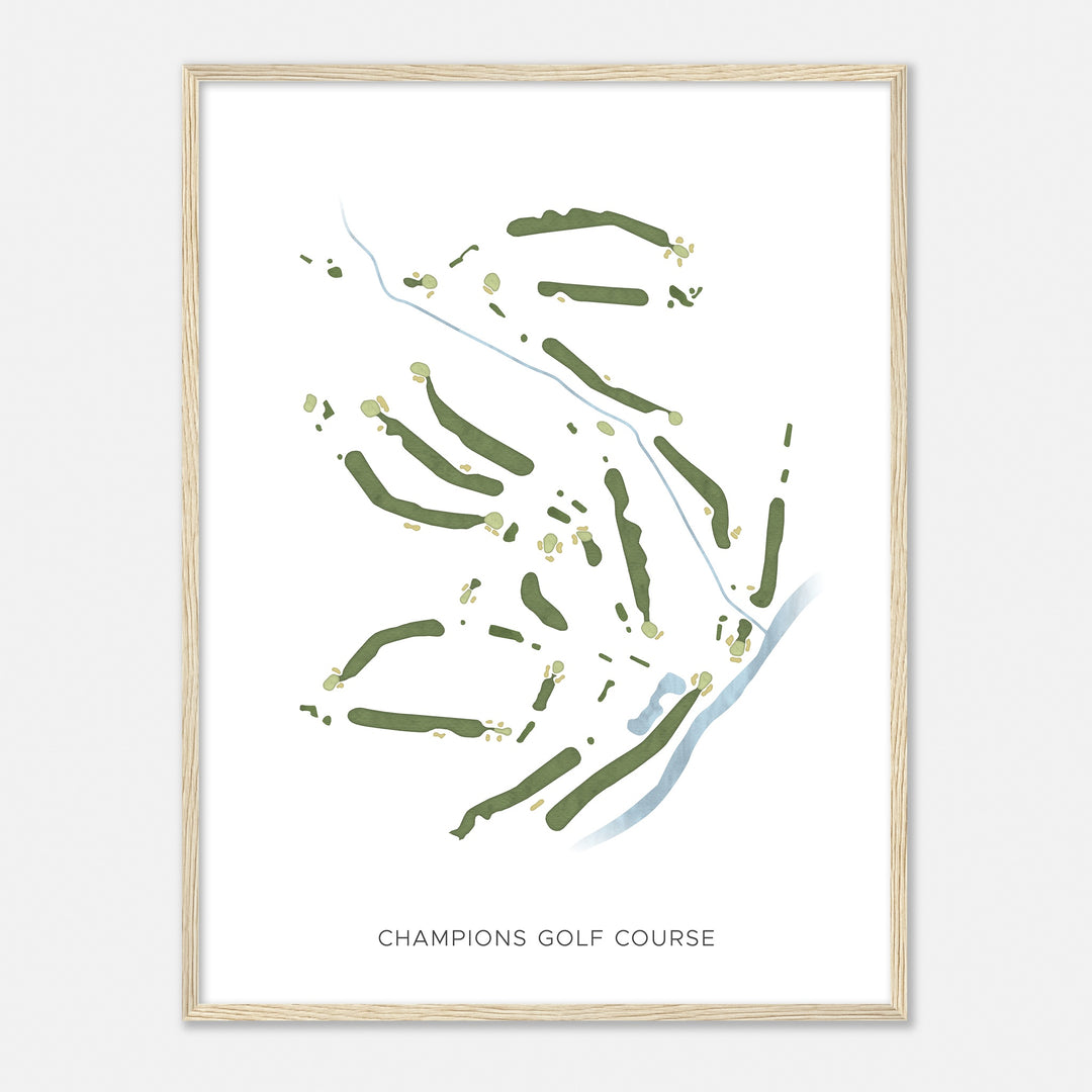 Print of Champions Golf Course Modern Map