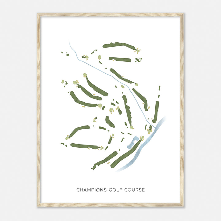 Print of Champions Golf Course Modern Map